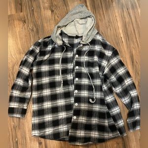 Plaid Hooded Flannel Jacket/Shirt